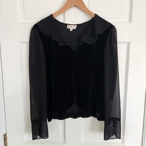 David Warren Vintage Velvet Button Top